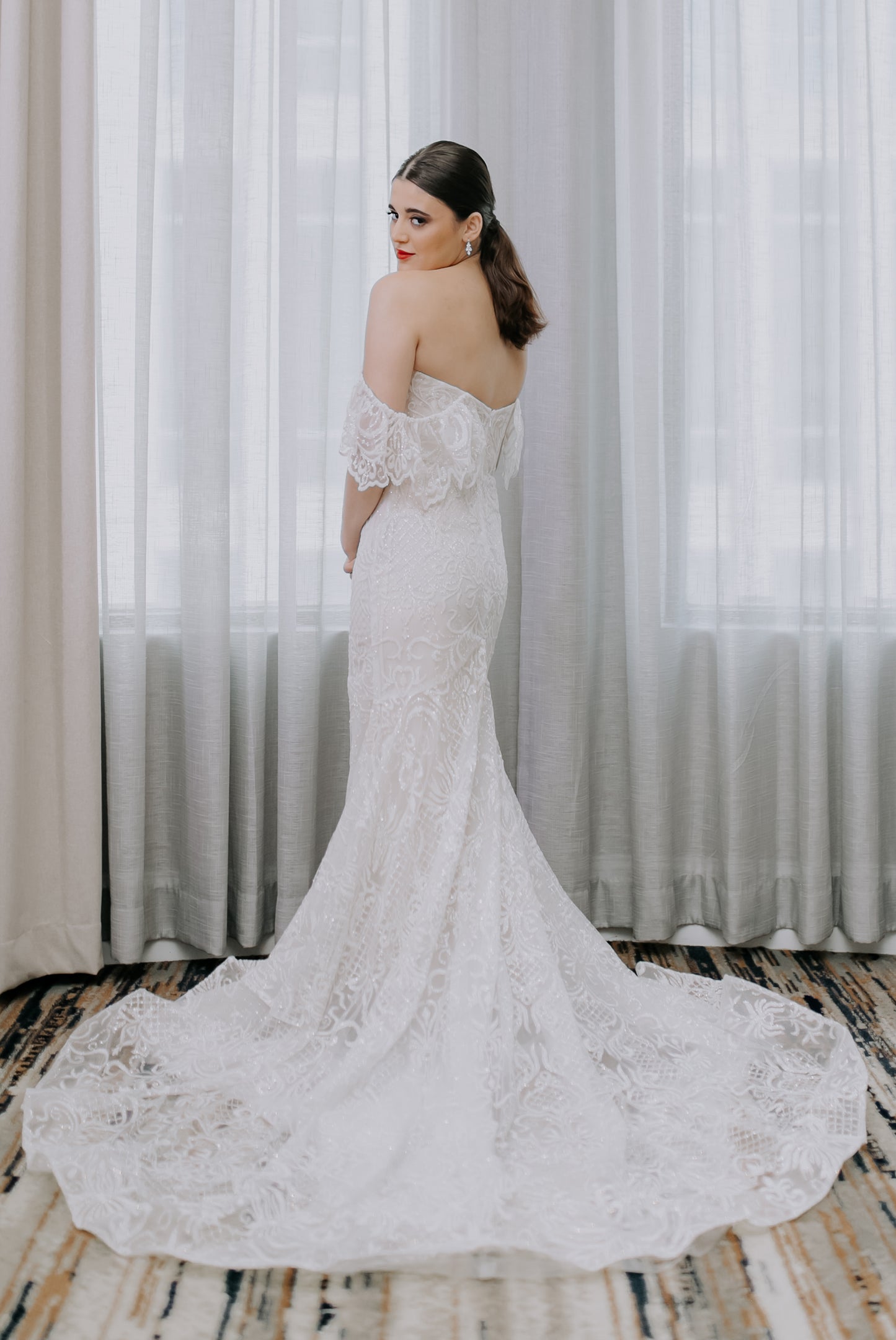 The Dolce Dress-OFF THE SHOULDER SPARKLE MERMAID DRESS