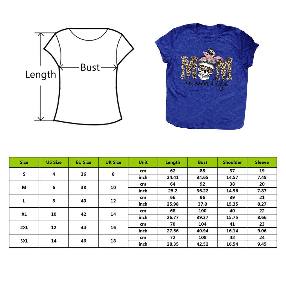 Mom Life Leopard Skull T-Shirt