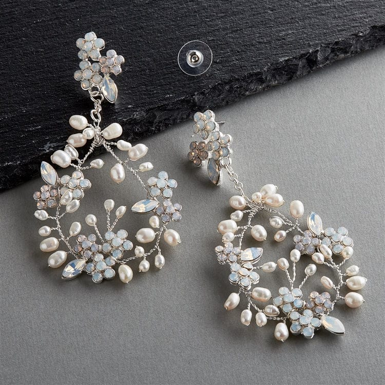 Floral dangle wedding earrings