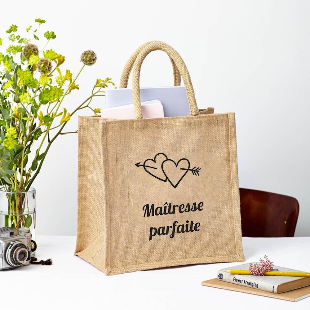 Personalized Burlap Tote Bag