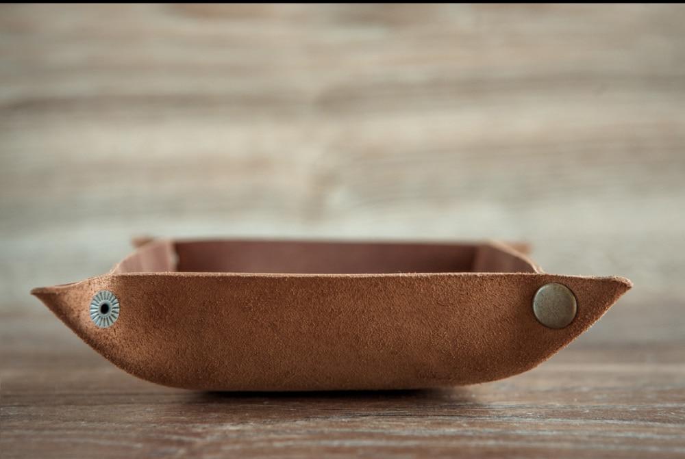 Personalized leather valet tray