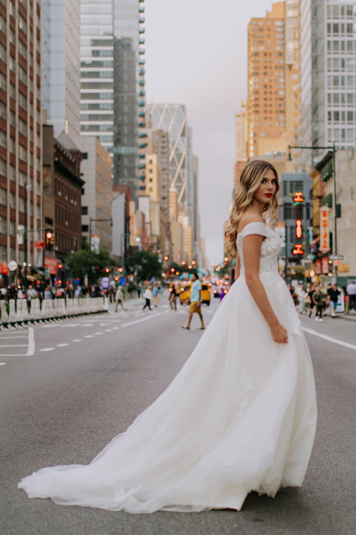 Ivory Chiffon Wedding Gown -'The Pearl"