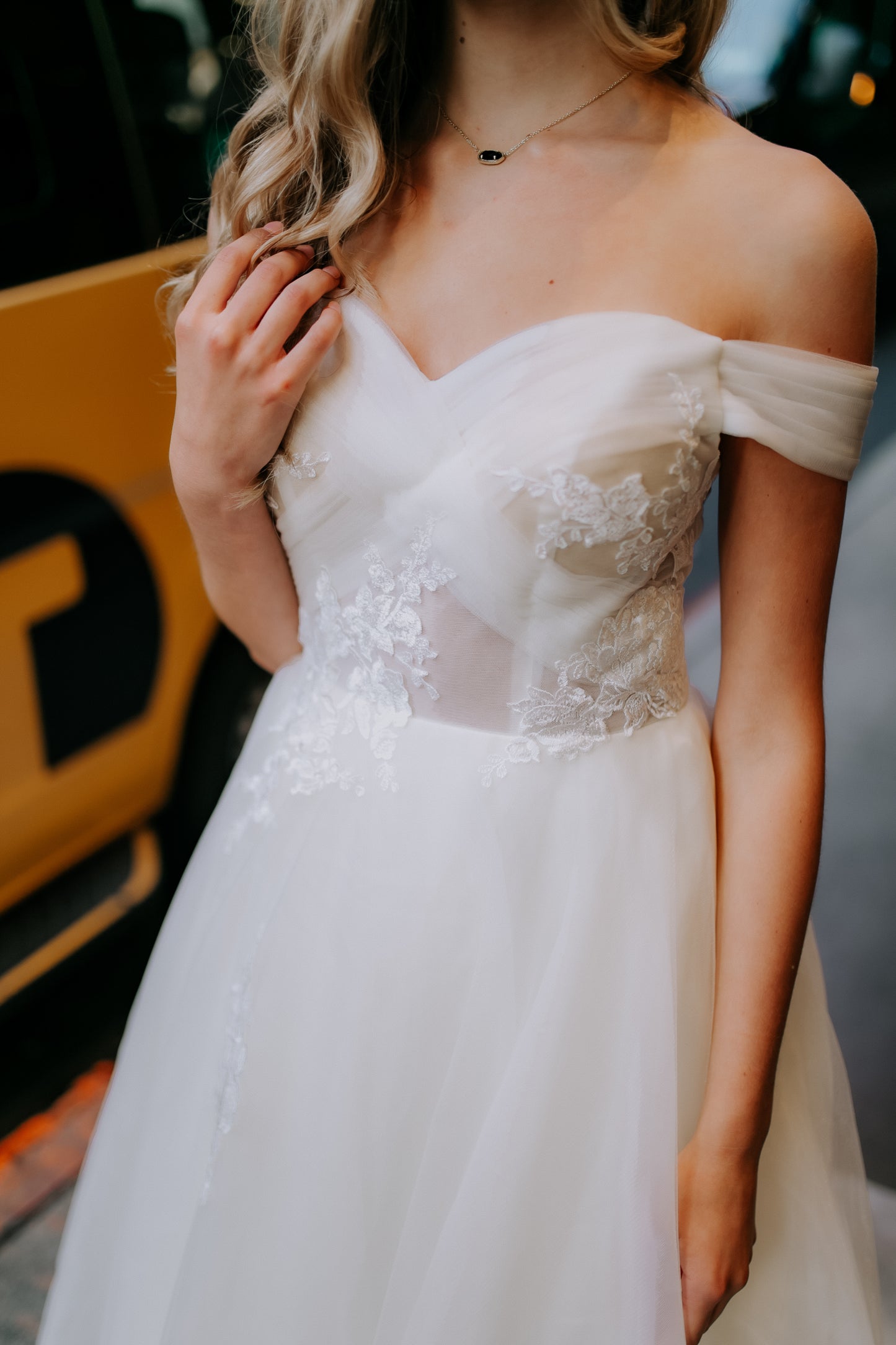 Ivory Chiffon Wedding Gown -'The Pearl"