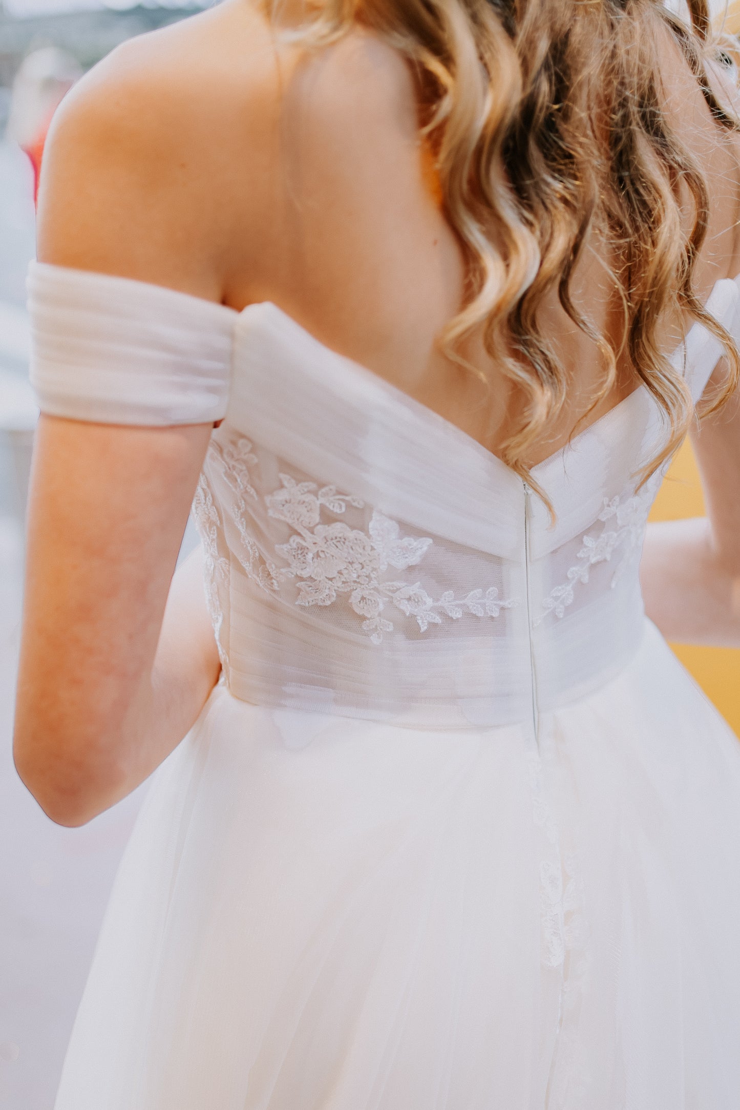 Ivory Chiffon Wedding Gown -'The Pearl"