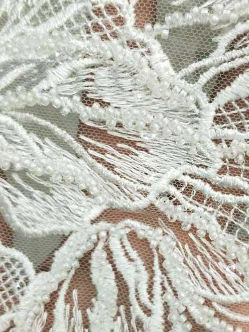 The Willow Dress-Luxury Beaded Lace Long Sleeve Champagne Wedding Dress