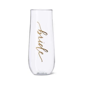 11 oz. Bride Durable Plastic Stemless Champagne Glass