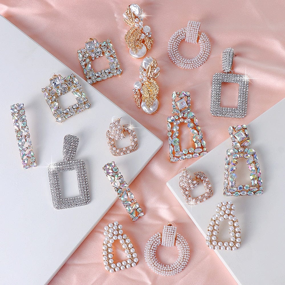 Muti Color Crystal Drop Earrings