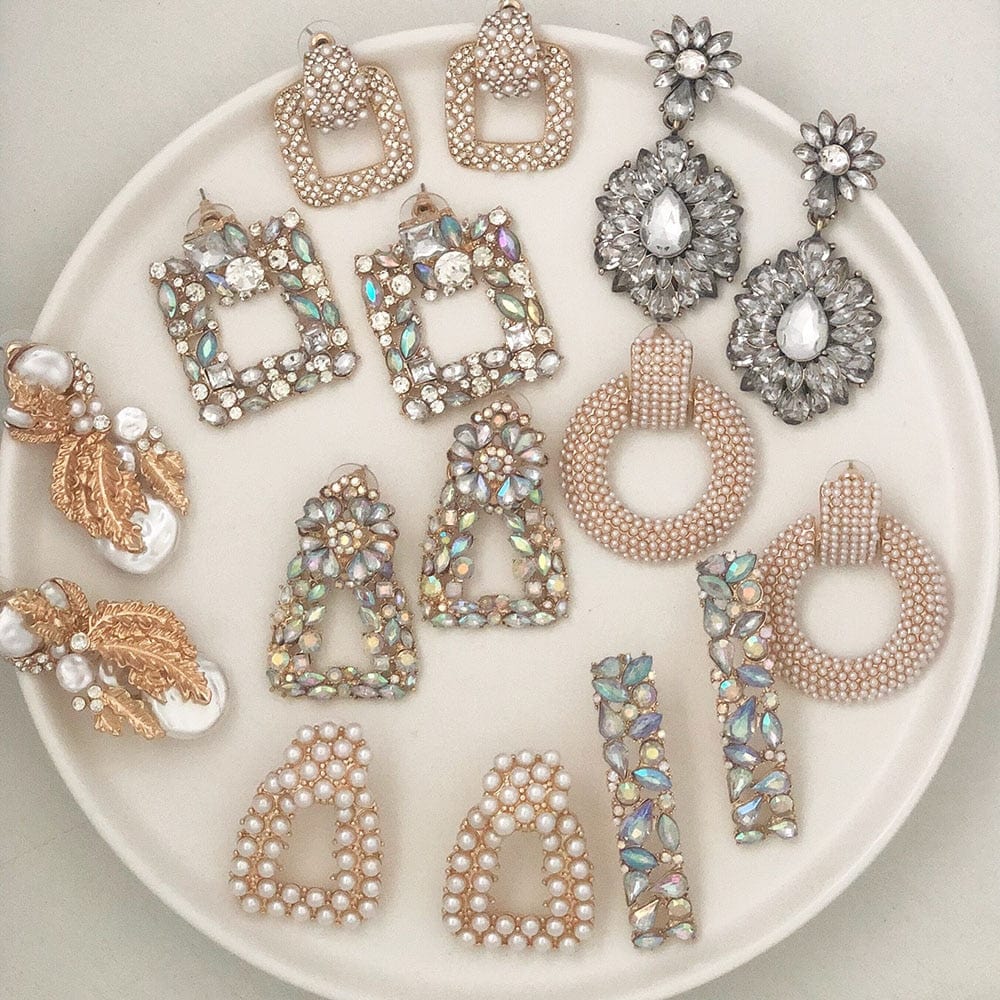 Muti Color Crystal Drop Earrings