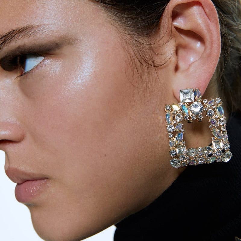 Muti Color Crystal Drop Earrings