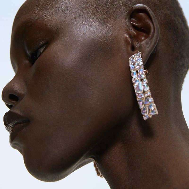 Muti Color Crystal Drop Earrings