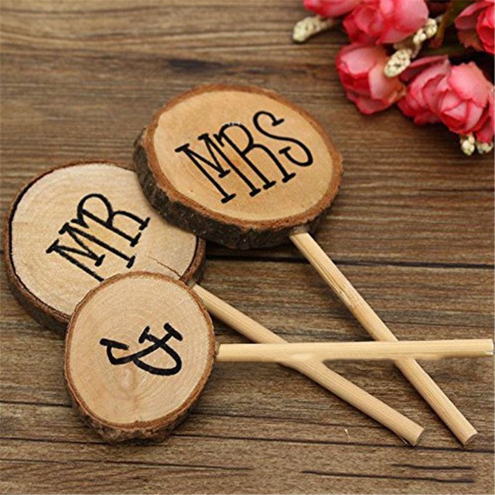 3pcs/set Mr&Mrs Cake Topper