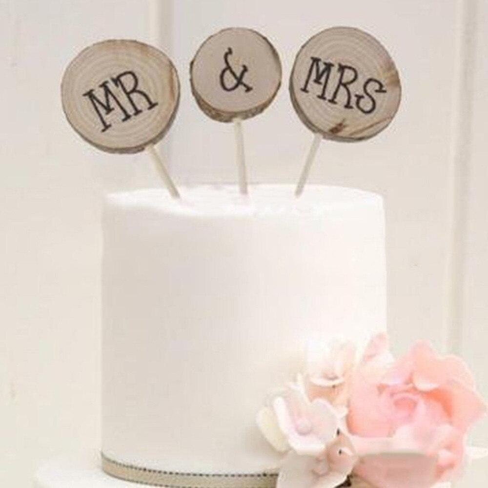 3pcs/set Mr&Mrs Cake Topper