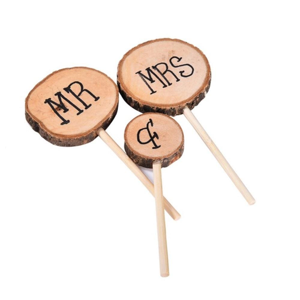 3pcs/set Mr&Mrs Cake Topper