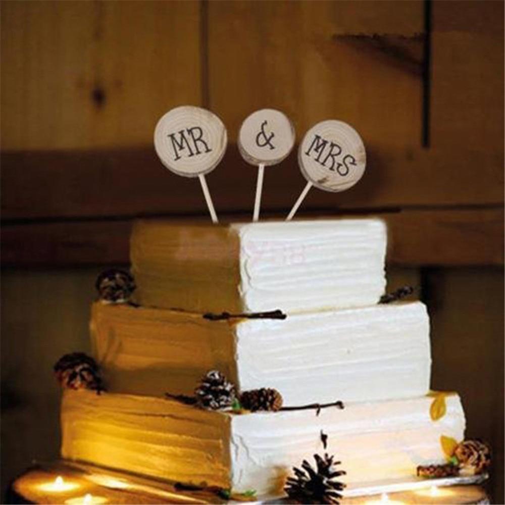 3pcs/set Mr&Mrs Cake Topper