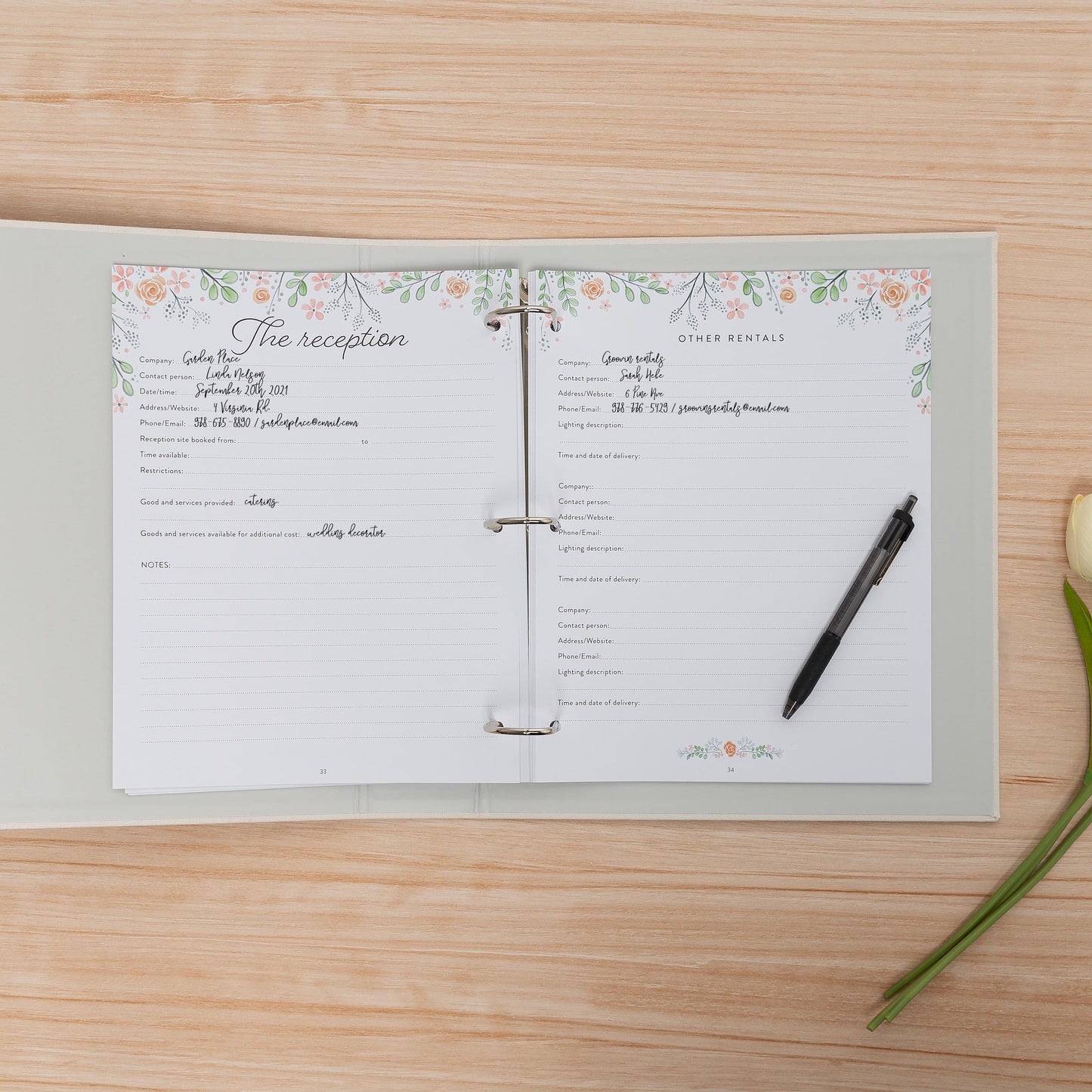 Bridal Wedding Planner Organizer, White