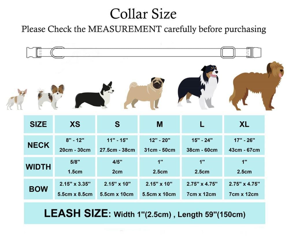 Polka dots Dog Collar and Lease Set