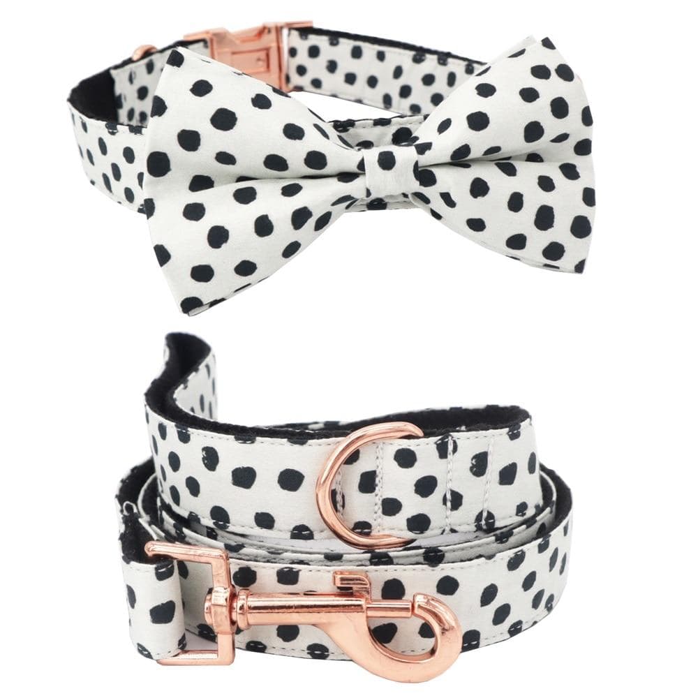 Polka dots Dog Collar and Lease Set