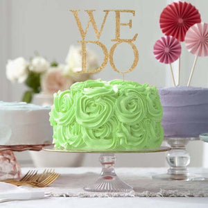10" WE DO Gold Rhinestone Monogram Cake Topper