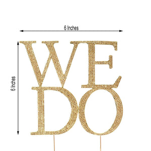 10" WE DO Gold Rhinestone Monogram Cake Topper