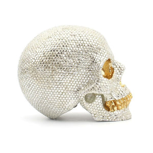 Gold And Silver Beaded Skull