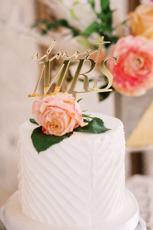 5" Glam Almost Mrs Cake Topper, Acrylic