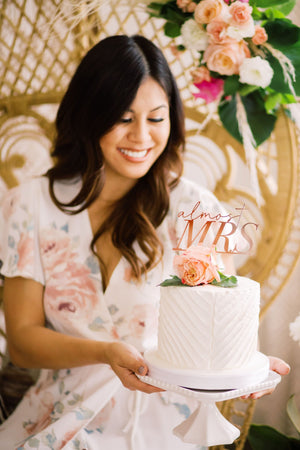 5" Glam Almost Mrs Cake Topper, Acrylic