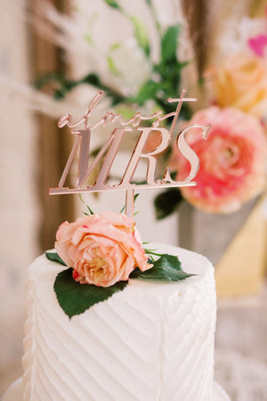 5" Glam Almost Mrs Cake Topper, Acrylic