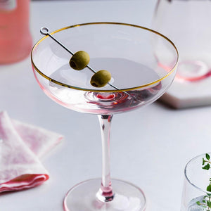 Gold Border Glass Cup