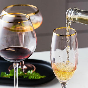 Gold Border Glass Cup