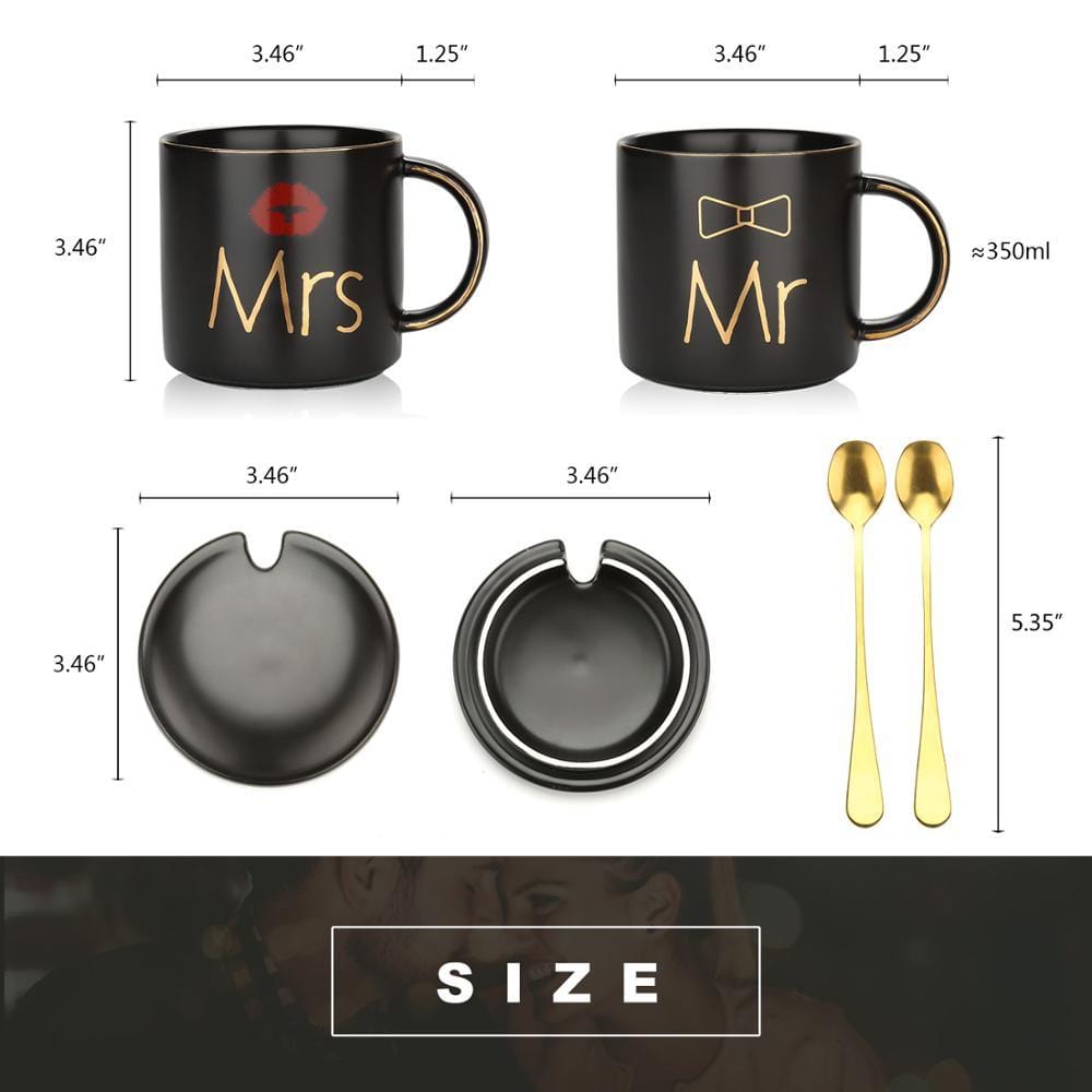 Mr and Mrs Coffee Mugs Cups Set