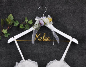 Personalized Wedding Hanger with Gold Wire