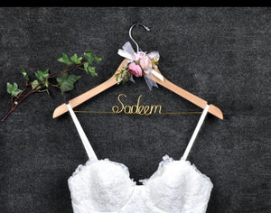 Personalized Wedding Hanger with Gold Wire