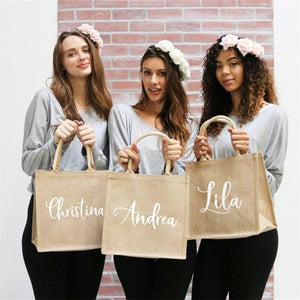 Personalized Burlap Tote Bag