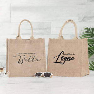 Personalized Burlap Tote Bag