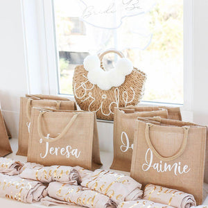 Personalized Burlap Tote Bag