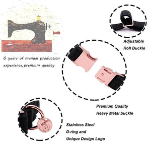 Black Cotton Dog Collar Bow Leash Set