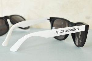 White Groom and Groomsman Sunglasses (Set of 6)
