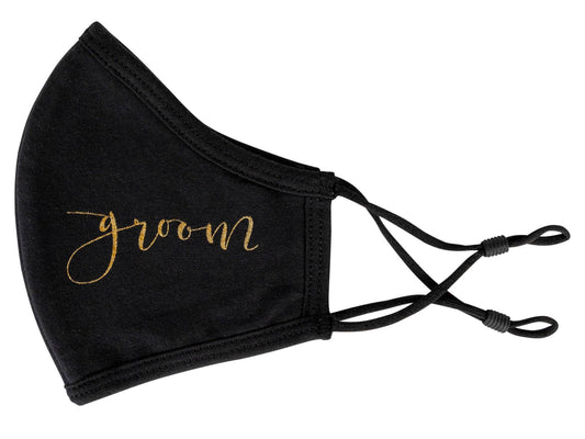 Black Adjustable Face Mask with Groom Logo