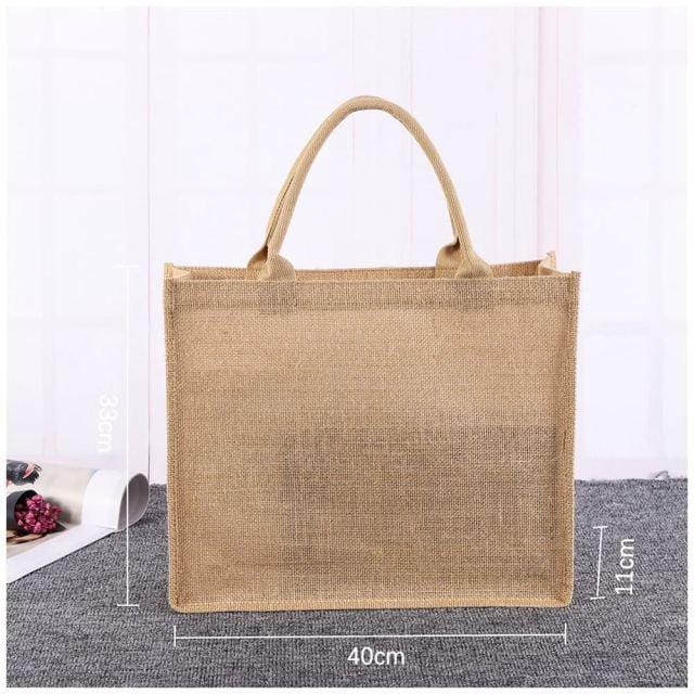 Personalized Wedding  Burlap Tote