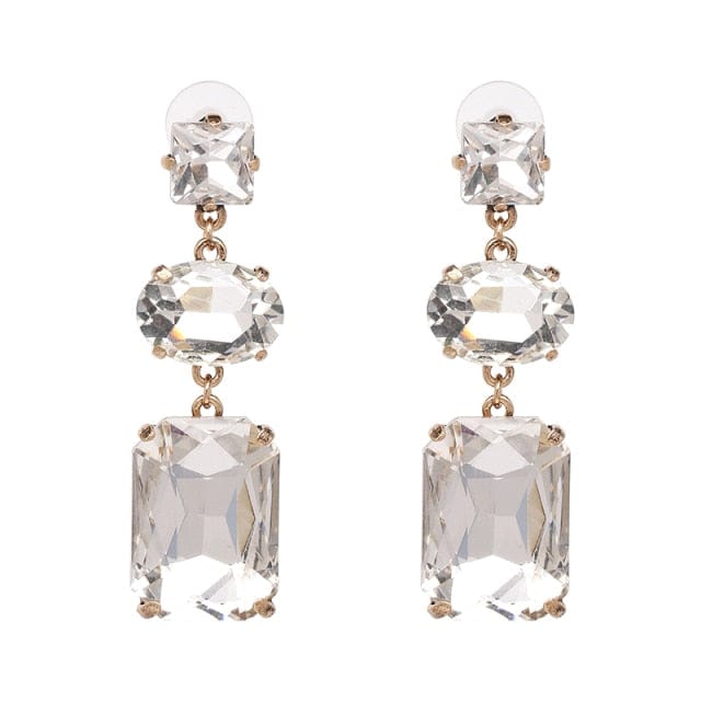 Muti Color Crystal Drop Earrings