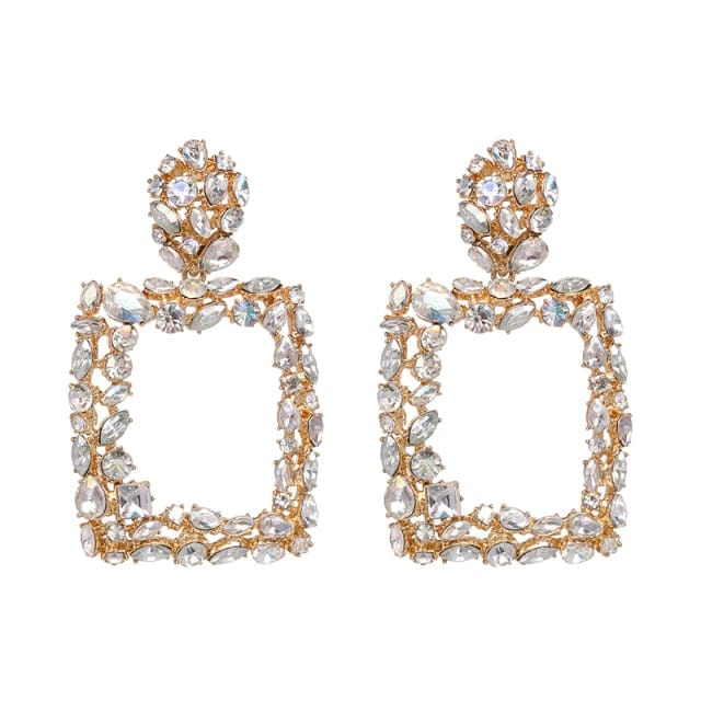 Muti Color Crystal Drop Earrings