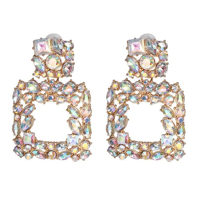 Muti Color Crystal Drop Earrings