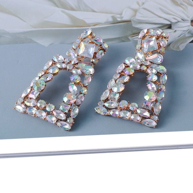 Muti Color Crystal Drop Earrings