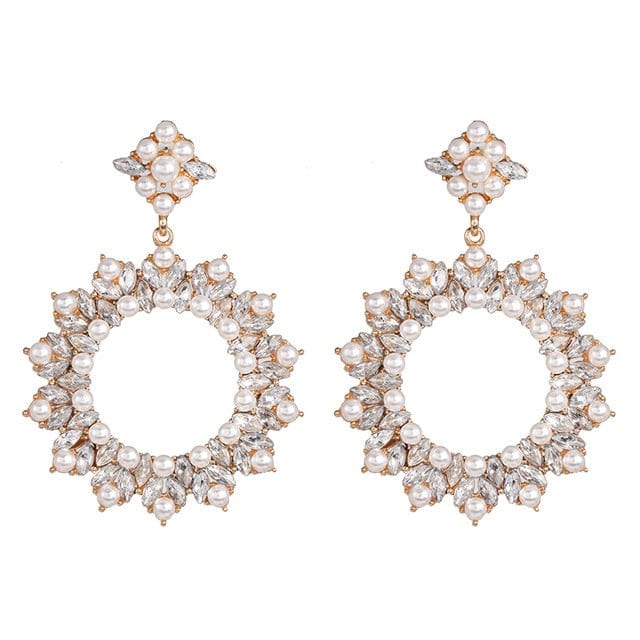 Muti Color Crystal Drop Earrings