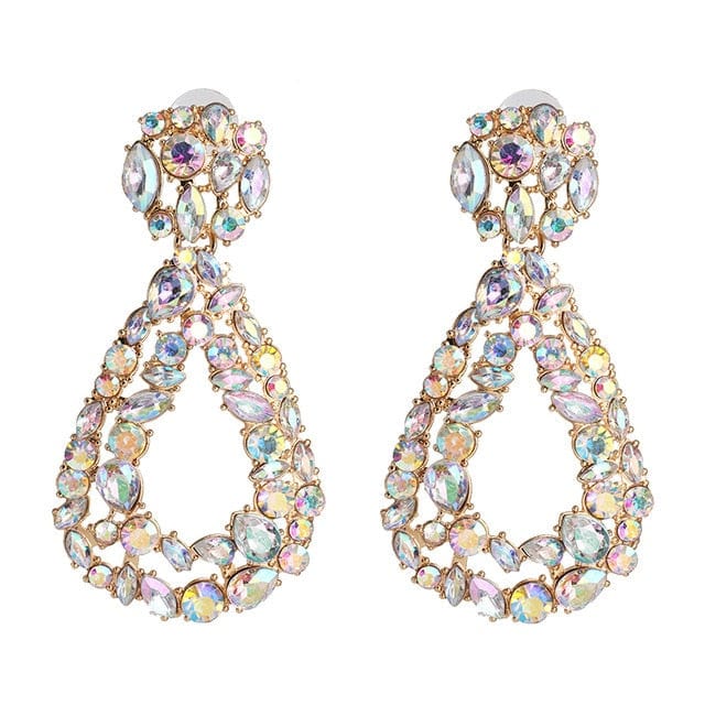 Muti Color Crystal Drop Earrings