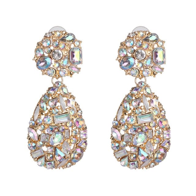 Muti Color Crystal Drop Earrings