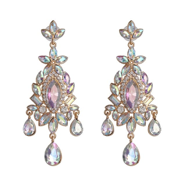 Muti Color Crystal Drop Earrings