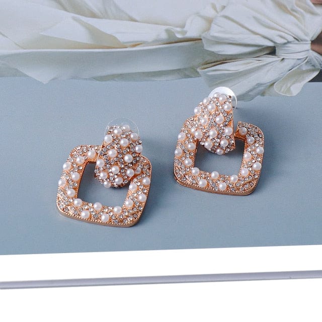 Muti Color Crystal Drop Earrings