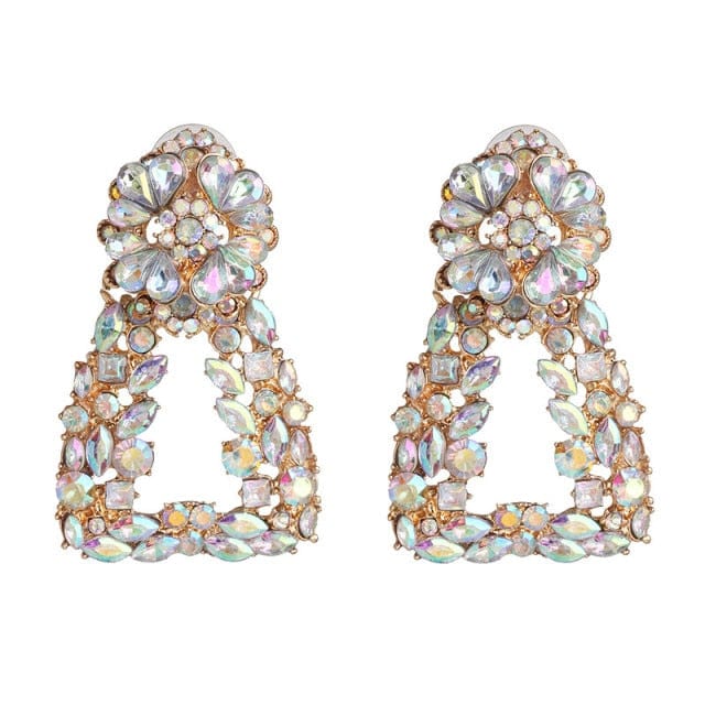Muti Color Crystal Drop Earrings