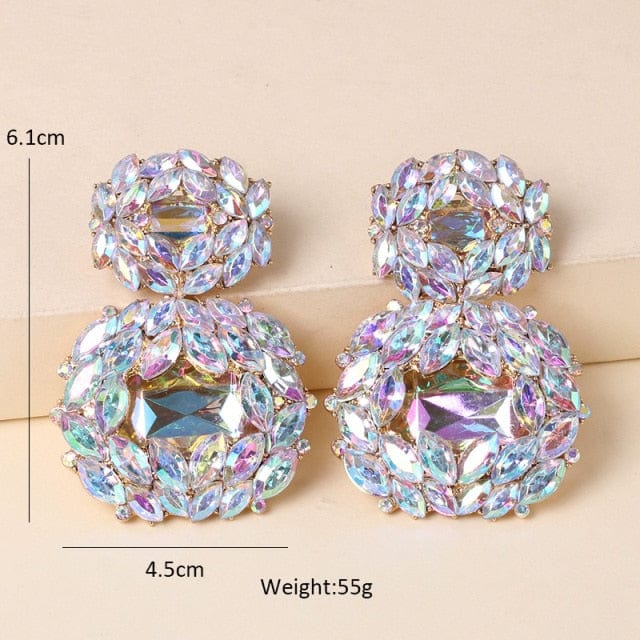 Muti Color Crystal Drop Earrings